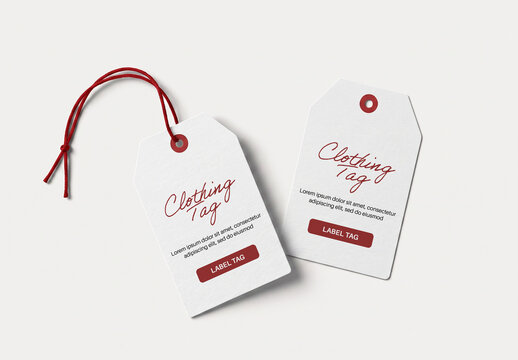 Two Apparel Label Tags Presentation Mockup