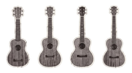 Obraz premium ukulele , newspaper collage cutout set PNG