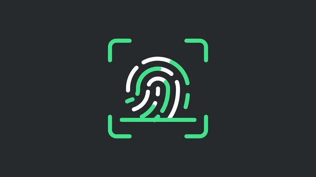 Secure digital identity concept with biometric fingerprint scan icon on a dark modern background for authentication