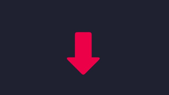 Bright red arrow graphic descending, representing direction, progress, or navigation
