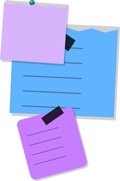 Colorful stacked sticky notes with paper clip