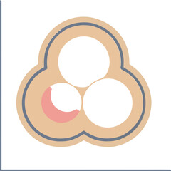 Abstract geometric shape with circles and crescent © serry