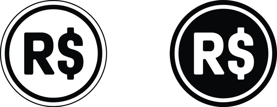 Brazilian real currency symbol vector illustration for finance, banking, payments, investment, commerce, and monetary design