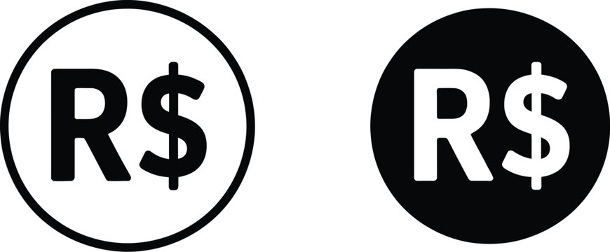 Brazilian real currency symbol vector illustration for finance, banking, payments, investment, commerce, and monetary design