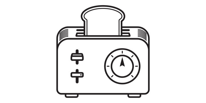Outline vector icon of a classic toaster