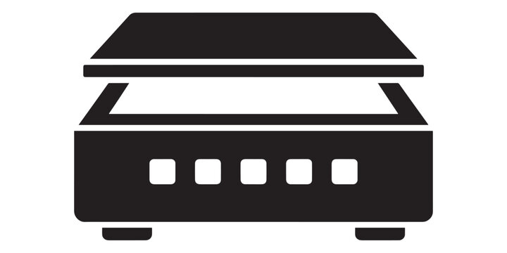Flatbed scanner icon isolated on white background