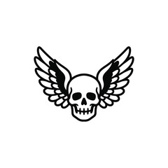 Fototapeta premium Winged Skull Tattoo Design Vector Art.