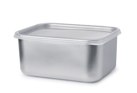 Stainless steel food container with plastic cover