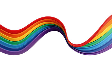 Fototapeta premium Wavy rainbow ribbon with colorful stripes