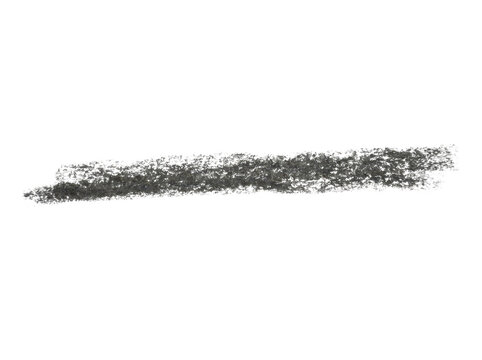 Black ink brushstroke creates bold linear texture on transparent surface.