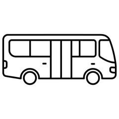 Modern passenger transit bus vector line icon © Emdaduol