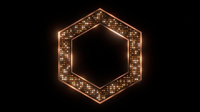 hexagon golden glitter particle background element