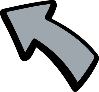 Gray arrow illustration elements, transparent background curved indicator graphics