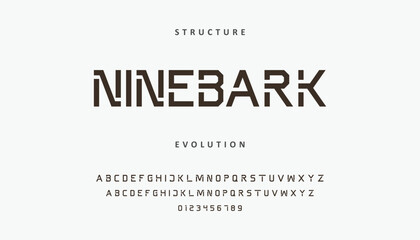Fototapeta premium Creative modern urban alphabet font. Digital abstract moslem, futuristic, fashion, sport, minimal technology typography. Simple numeric vector illustration