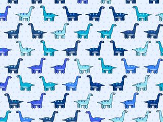 Kawaii T Rex And Triceratops Seamless Pattern © iushakovsky