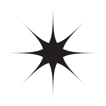 Sparkle star light icon twinkling glitter shapes.