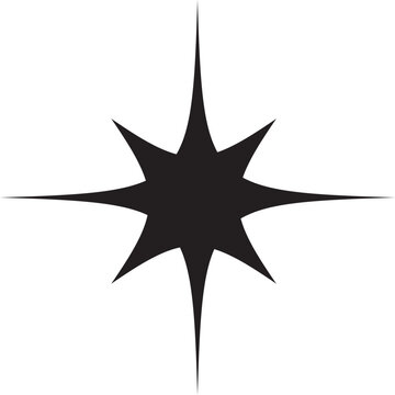 Sparkle star light icon twinkling glitter shapes.