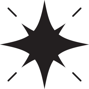 Sparkle star light icon twinkling glitter shapes.