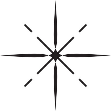 Sparkle star light icon twinkling glitter shapes.
