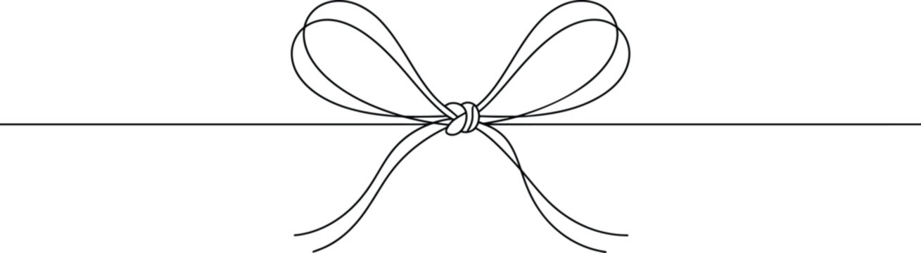Simple black line drawing of a gift bow