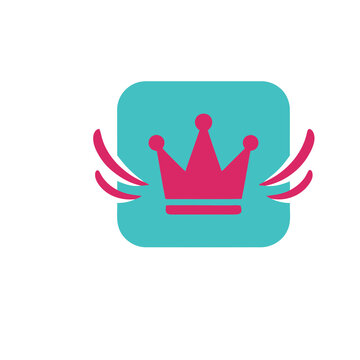 Pink crown with wings icon