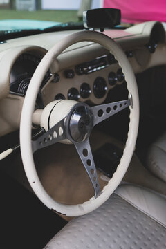 Interior of a 1957 Chevrolet Corvette C1 retro car.