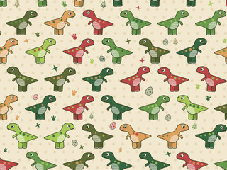 Playful Baby Dinosaur Nursery Vector Background © iushakovsky