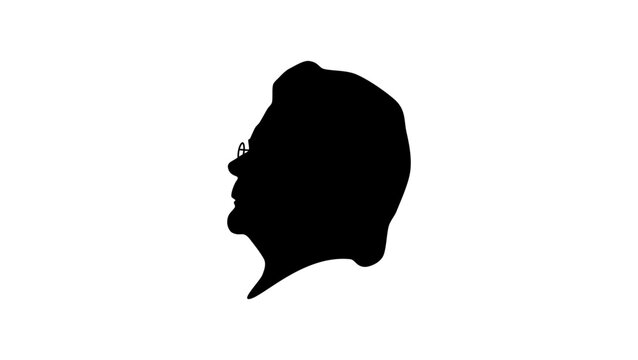 Stephen King portrait, black isolated vector silhouette