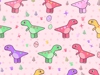 Cute Cartoon Dinosaurs Colorful Kids Pattern © iushakovsky