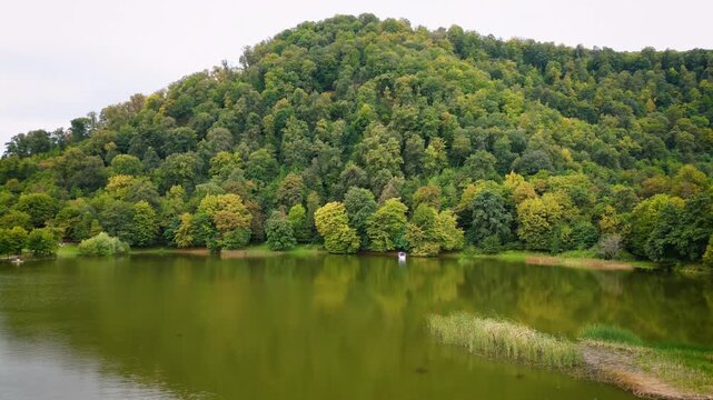 view of the lake in mountains
