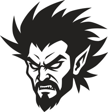 Vampire silhouette vector, gothic monster head, spooky creature face, Halloween graphic design