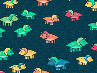 Cute Cartoon Dinosaurs Colorful Kids Pattern © iushakovsky