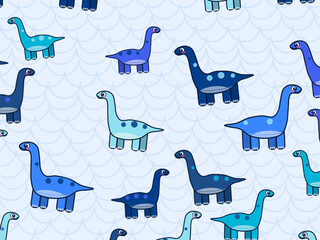Colorful Prehistoric Dinosaurs Childrens Wallpaper Design © iushakovsky