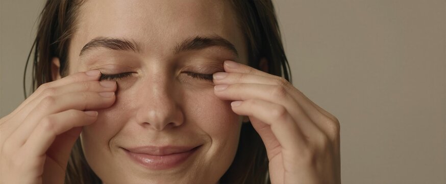 Captures Close Of Individual Engaging In To Skincare Routine Main Subject Female Based On As Long Eyelashes Groomed Eyebrows Skin