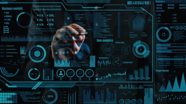 Business Data Analytics Display with Visualization Tools and Graphs for Strategic Decision Making in an Office Environment. Cipher