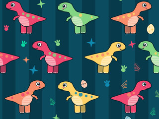 Playful Baby Dinosaur Nursery Vector Background © iushakovsky