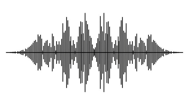 Audio sound wave graphic symbol for music rhythm and audio frequency design