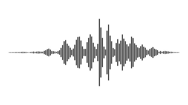 Black audio wave graphic equalizer vector illustration on white background