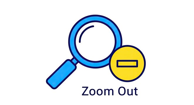 Magnifying Glass Icon with Minus Symbol for Zoom Out Functionality.