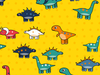 Playful Baby Dinosaur Nursery Vector Background © iushakovsky