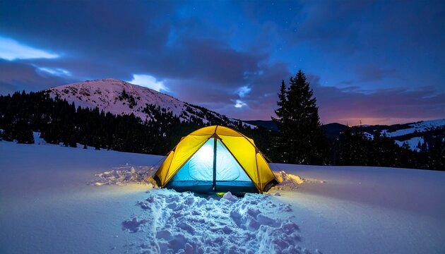 camping in the mountains