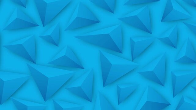 Blue Geometric Pyramid Patterns 4K