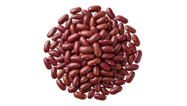 Pile of dark red kidney beans, isolated on transparent background