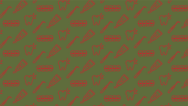 Dental doodle vector pattern design