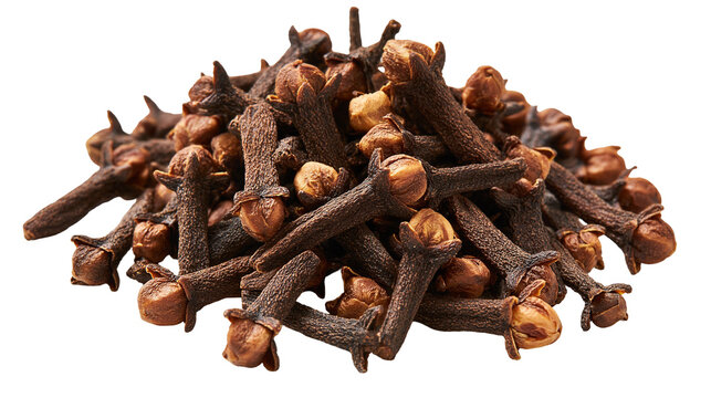 Dried aromatic whole clove spice buds pile