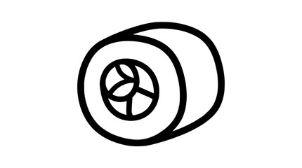 Minimalist sushi maki roll icon vector illustration © man