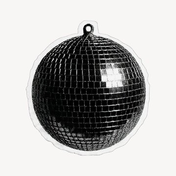 Retro reflective disco ball illustration.