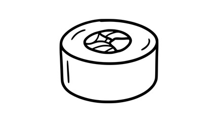 Simple maki sushi roll line art illustration © nur