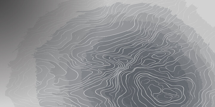 Abstract topographic map contour lines pattern on gray background with elevation lines cartography design geometric gradient background map texture modern graphics technical drawing