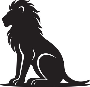 sitting lion kangaroo silhouette vector icon illustration with white background
